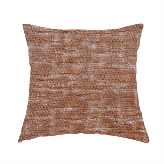 Dover Chenille Semi Plain In Orange Colour Upholstery Fabric CTR-2952 - Handmade Cushions