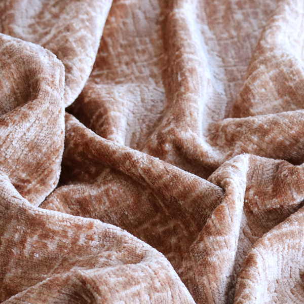 Dover Chenille Semi Plain In Orange Colour Upholstery Fabric CTR-2952