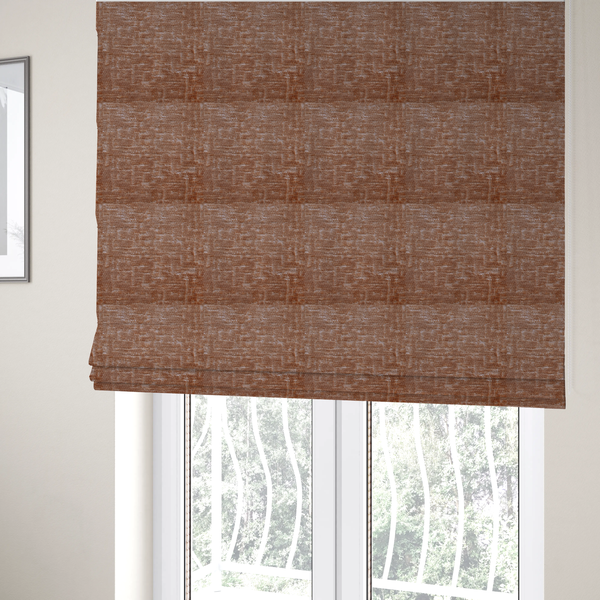 Dover Chenille Semi Plain In Orange Colour Upholstery Fabric CTR-2952 - Roman Blinds