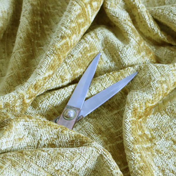 Dover Chenille Semi Plain In Gold Colour Upholstery Fabric CTR-2953