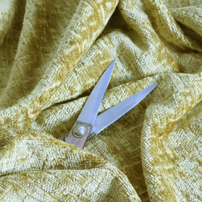 Dover Chenille Semi Plain In Gold Colour Upholstery Fabric CTR-2953