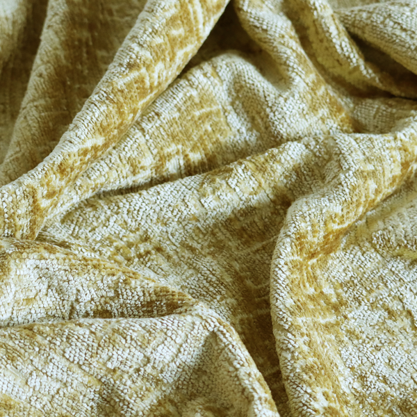 Dover Chenille Semi Plain In Gold Colour Upholstery Fabric CTR-2953