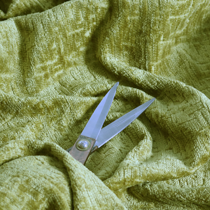 Dover Chenille Semi Plain In Lime Green Colour Upholstery Fabric CTR-2954
