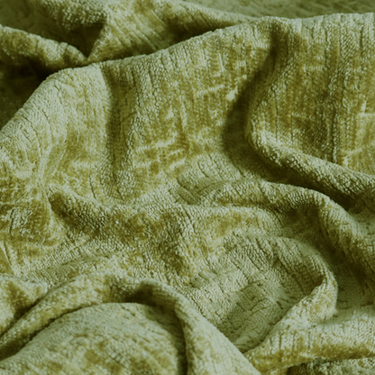Dover Chenille Semi Plain In Lime Green Colour Upholstery Fabric CTR-2954