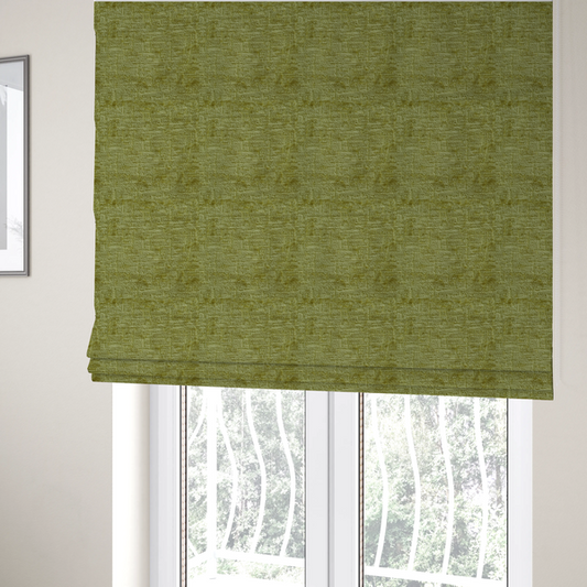 Dover Chenille Semi Plain In Lime Green Colour Upholstery Fabric CTR-2954 - Roman Blinds