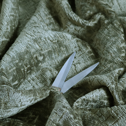 Dover Chenille Semi Plain In Army Green Colour Upholstery Fabric CTR-2955