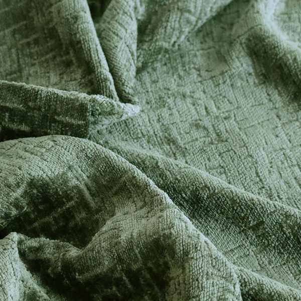 Dover Chenille Semi Plain In Green Colour Upholstery Fabric CTR-2956