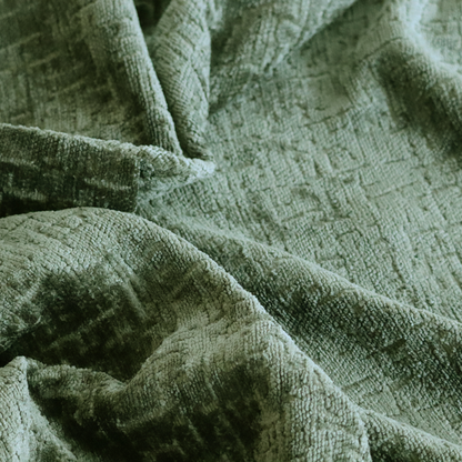 Dover Chenille Semi Plain In Green Colour Upholstery Fabric CTR-2956