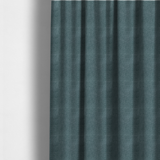 Patterdale Chenille Plain In Teal Blue Colour Upholstery Fabric CTR-2959 - Made To Measure Curtains
