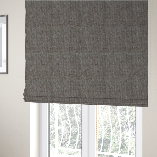 Patterdale Chenille Plain In Dark Brown Colour Upholstery Fabric CTR-2968 - Roman Blinds