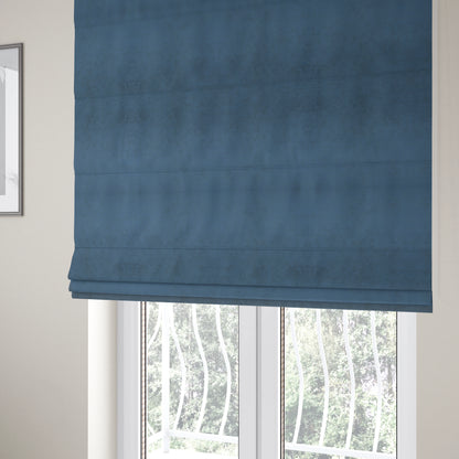 Elkhart Collection Soft Thick Durable Faux Suede Fabric In Blue Colour Upholstery Fabric CTR-297 - Roman Blinds