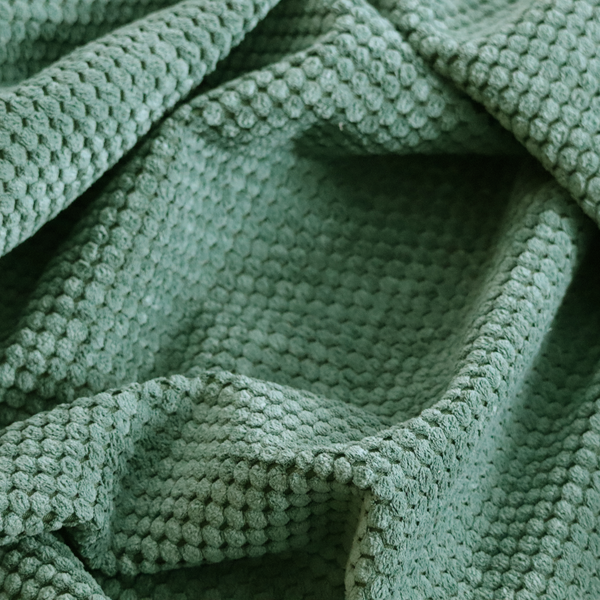 Ohio Dotted Soft Textured In Green Corduroy Upholstery Fabric CTR-2973