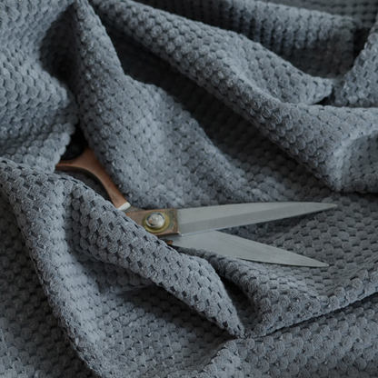 Ohio Dotted Soft Textured In Grey Corduroy Upholstery Fabric CTR-2977