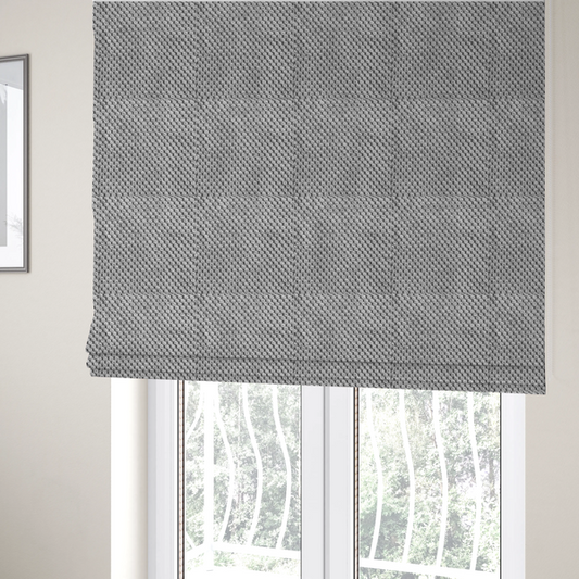 Ohio Dotted Soft Textured In Silver Grey Corduroy Upholstery Fabric CTR-2978 - Roman Blinds