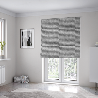 Ohio Dotted Soft Textured In Silver Grey Corduroy Upholstery Fabric CTR-2978 - Roman Blinds