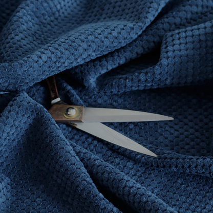 Ohio Dotted Soft Textured In Navy Blue Corduroy Upholstery Fabric CTR-2980