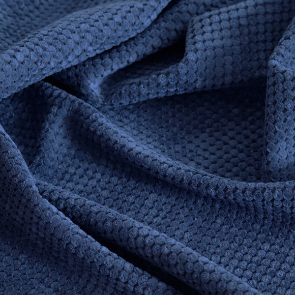 Ohio Dotted Soft Textured In Navy Blue Corduroy Upholstery Fabric CTR-2980