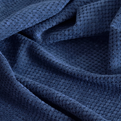 Ohio Dotted Soft Textured In Navy Blue Corduroy Upholstery Fabric CTR-2980