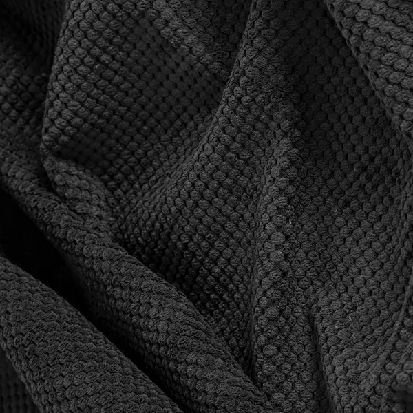 Ohio Dotted Soft Textured In Black Corduroy Upholstery Fabric CTR-2981