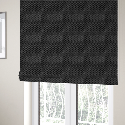 Ohio Dotted Soft Textured In Black Corduroy Upholstery Fabric CTR-2981 - Roman Blinds