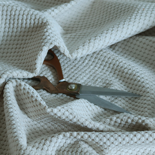 Ohio Dotted Soft Textured In Cream Corduroy Upholstery Fabric CTR-2983