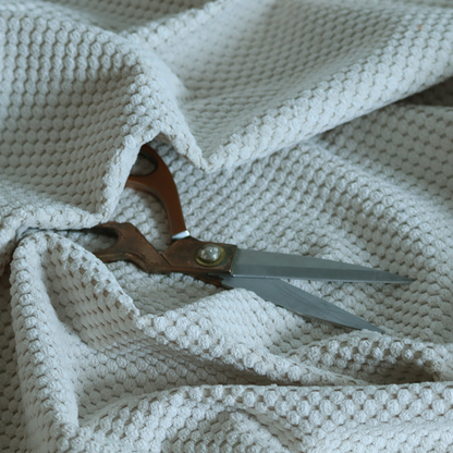 Ohio Dotted Soft Textured In Cream Corduroy Upholstery Fabric CTR-2983