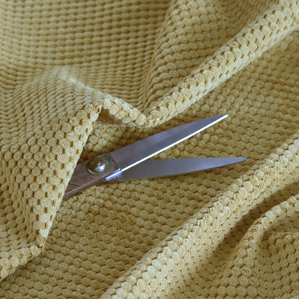 Ohio Dotted Soft Textured In Yellow Corduroy Upholstery Fabric CTR-2987