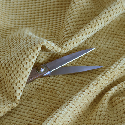 Ohio Dotted Soft Textured In Yellow Corduroy Upholstery Fabric CTR-2987