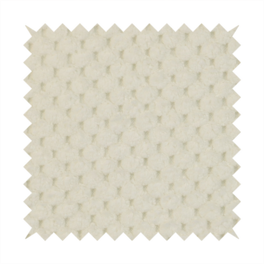 Ohio Dotted Soft Textured In Corduroy Upholstery Fabric Snow White Colour CTR-2988