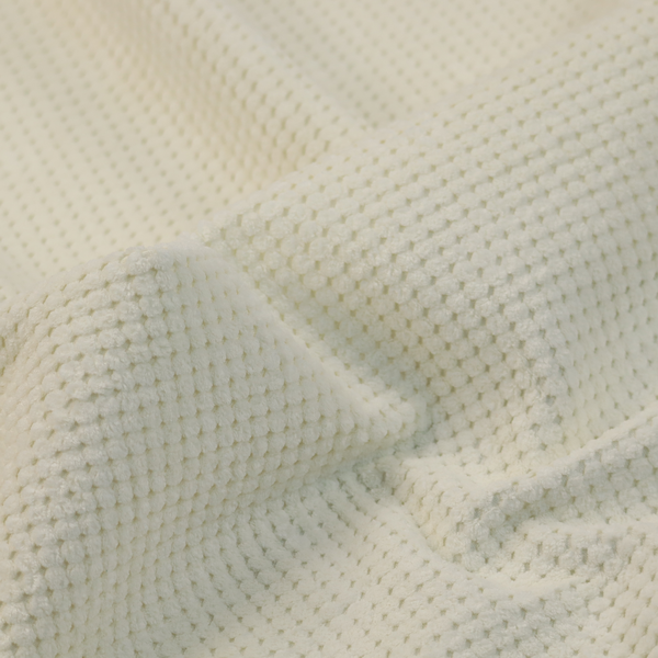 Ohio Dotted Soft Textured In Corduroy Upholstery Fabric Snow White Colour CTR-2988