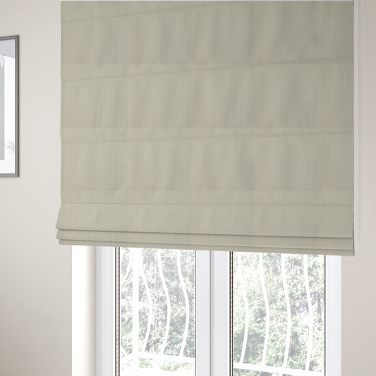 Ohio Dotted Soft Textured In Corduroy Upholstery Fabric Snow White Colour CTR-2988 - Roman Blinds