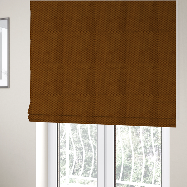 Ohio Dotted Soft Textured In Corduroy Upholstery Fabric Burnt Orange Colour CTR-2991 - Roman Blinds