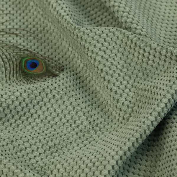 Ohio Dotted Soft Textured In Corduroy Upholstery Fabric Sage Green Colour CTR-2992 - Handmade Cushions