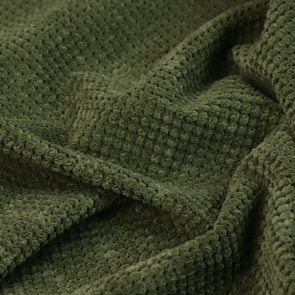 Ohio Dotted Soft Textured In Corduroy Upholstery Fabric Forest Green Colour CTR-2993 - Handmade Cushions