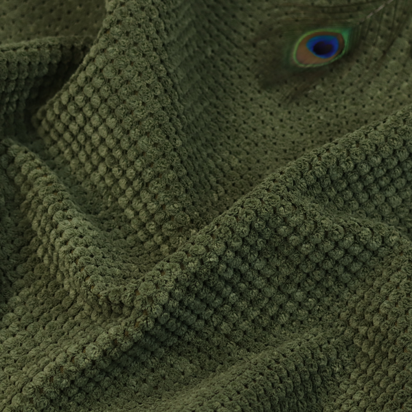 Ohio Dotted Soft Textured In Corduroy Upholstery Fabric Forest Green Colour CTR-2993 - Handmade Cushions