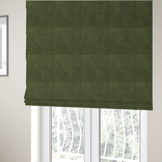 Ohio Dotted Soft Textured In Corduroy Upholstery Fabric Forest Green Colour CTR-2993 - Roman Blinds