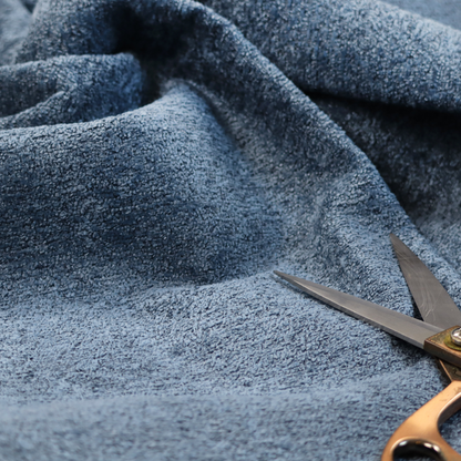 Seoul Boucle Upholstery Fabric Blue Colour CTR-2996 - Made To Measure Curtains