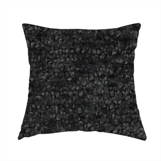 Seoul Boucle Upholstery Fabric Black Colour CTR-3001 - Handmade Cushions