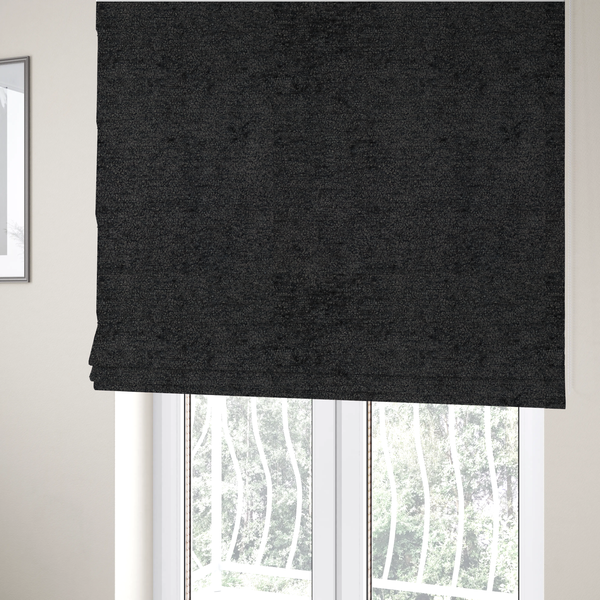 Seoul Boucle Upholstery Fabric Black Colour CTR-3001 - Roman Blinds