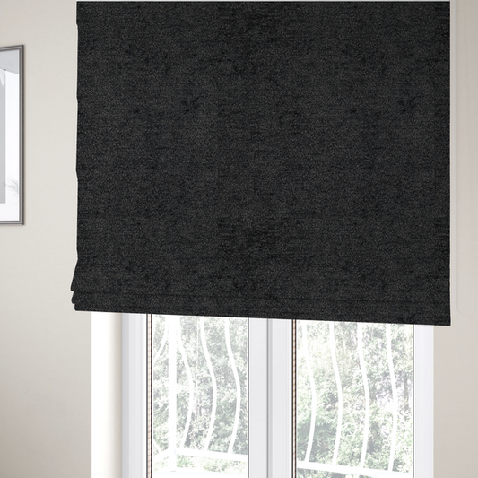 Seoul Boucle Upholstery Fabric Black Colour CTR-3001 - Roman Blinds