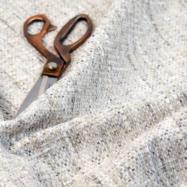 Osaka Soft Large Weave Upholstery Fabric Cream/Grey Colour CTR-3007 - Made To Measure Curtains