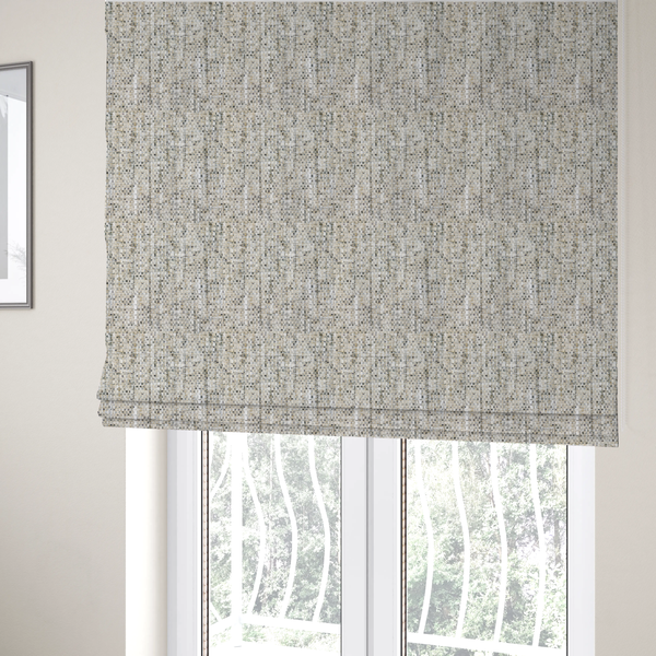 Osaka Soft Large Weave Upholstery Fabric Cream/Grey Colour CTR-3007 - Roman Blinds