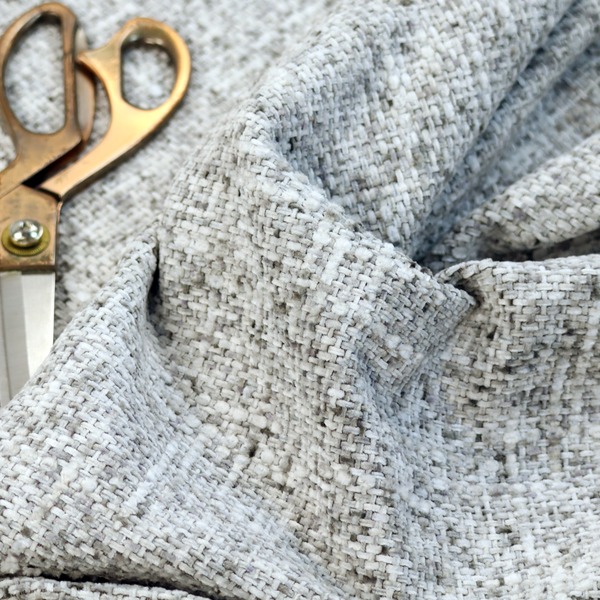 Osaka Soft Large Weave Upholstery Fabric Light Grey Colour CTR-3008 - Made To Measure Curtains