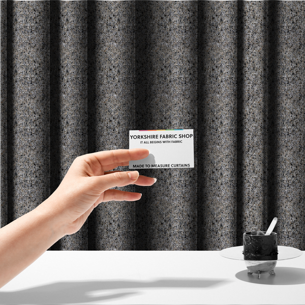 Osaka Soft Large Weave Upholstery Fabric Dark Grey Colour CTR-3010 - Made To Measure Curtains