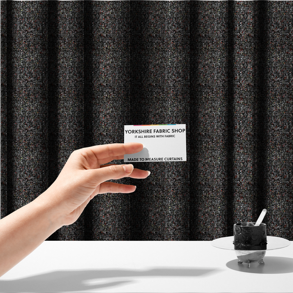 Osaka Soft Large Weave Upholstery Fabric Black Colour CTR-3012 - Made To Measure Curtains