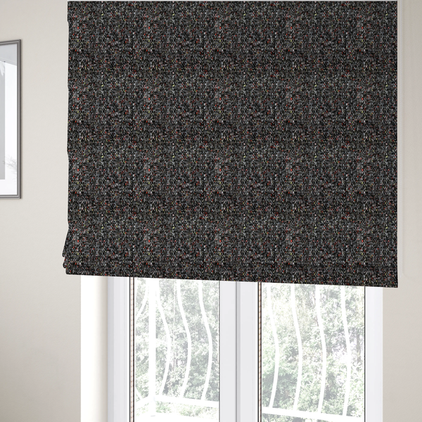 Osaka Soft Large Weave Upholstery Fabric Black Colour CTR-3012 - Roman Blinds