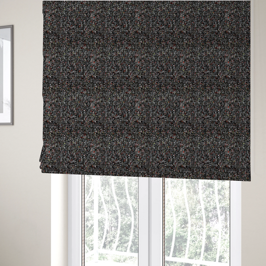 Osaka Soft Large Weave Upholstery Fabric Black Colour CTR-3012 - Roman Blinds
