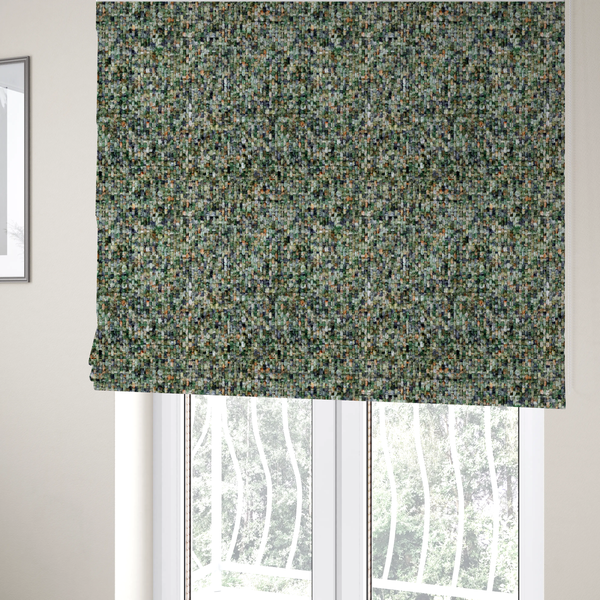 Osaka Soft Large Weave Upholstery Fabric Green Colour CTR-3015 - Roman Blinds