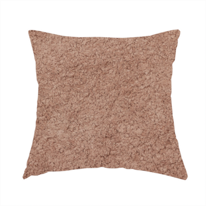 The fabric used to create this handmade cushion features a high-pile faux fur texture that provides a warm, sophisticated aesthetic with a rich tactile quality.