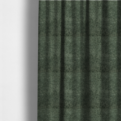 The fabric used to create this made-to-measure curtains is a soft, textured fabric in a rich, earthy green shade. The surface features a dense, uniform, and plush pile, characteristic of thick fleece or absorbent terry cloth material.